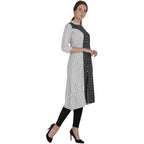 Kanoor Women's Multi Cotton A-Line Kurti | Grocsy