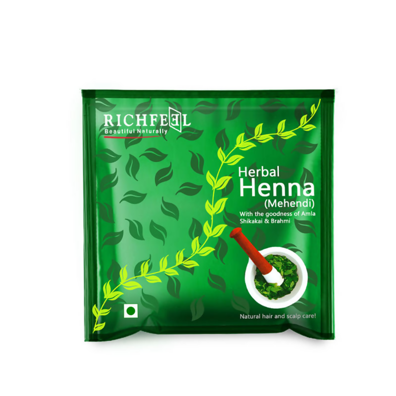 Richfeel Henna Mehendi Powder – Natural Hair Color & Conditioner | Grocsy