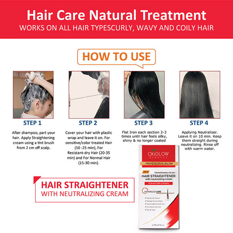 Oxyglow Herbals Professional Hair Straightener And Neutralizer Cream | Grocsy