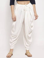Cheera Women’s White Dhoti Pant CH07D | Grocsy