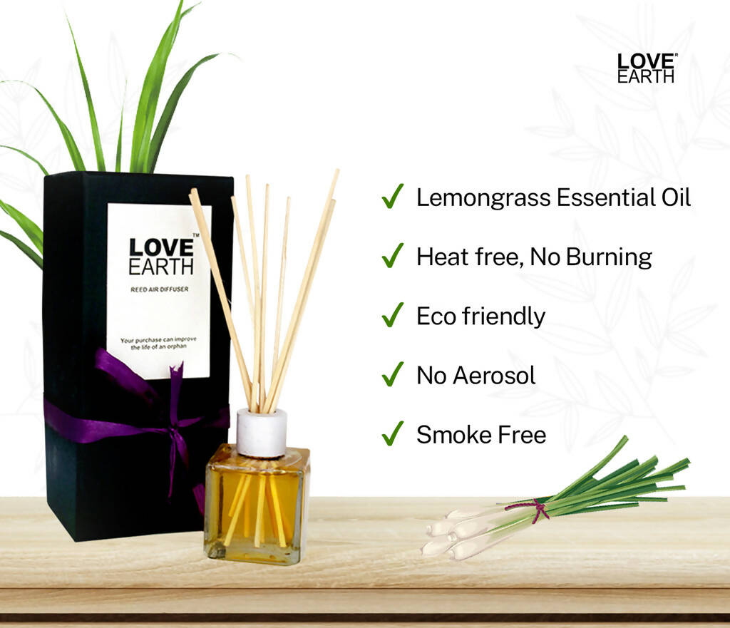 Love Earth Reed Diffuser- Lemongrass | Grocsy