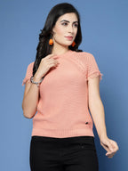 Women Winter Peach Cotton Pullover - Wool Trees | Grocsy