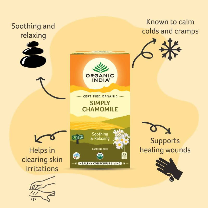 Organic India Simply Chamomile Tea Bags | Grocsy