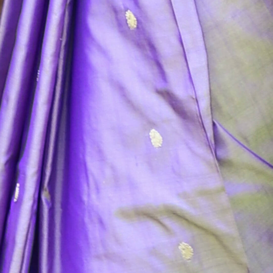 Very Much Indian Pure Silk Handloom Paithani -Dual Tone Lavender With Purplish Pink | Grocsy