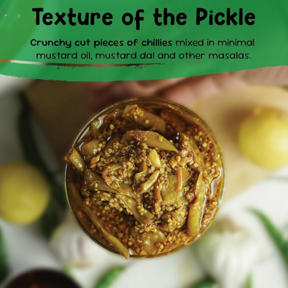 FarmDidi Spicy Green Chilli Pickle - Spicy | Grocsy