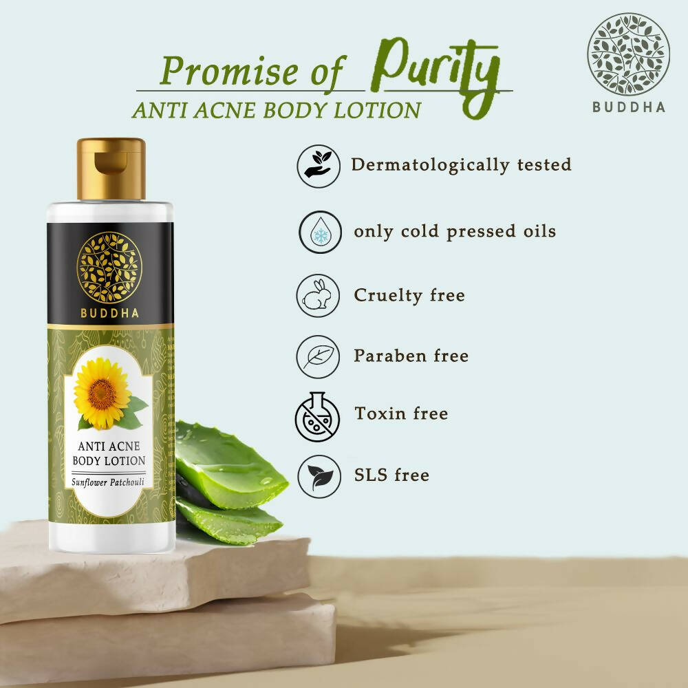 Buddha Natural Anti Acne Body Lotion - For Help Clear Acne & Future Breakouts | Grocsy