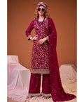 KC Rani Pink Straight Suit For Women Georgette Fabric | Grocsy