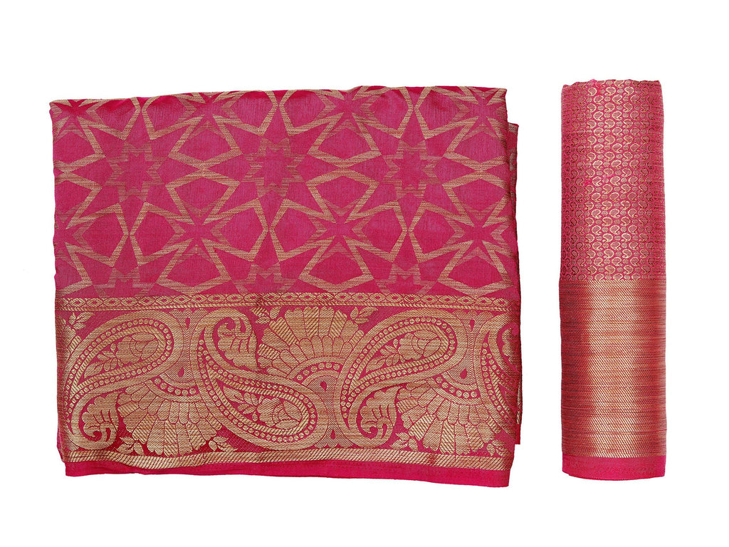 Mimosa Women's Pink Patola Art Silk Saree | Grocsy
