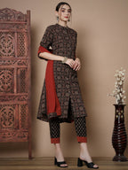 Myshka Women's Muli A-Line Kurta & Trousers With Dupatta | Grocsy
