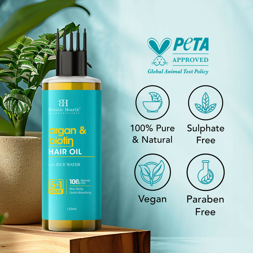 Botanic Hearth Argan & Biotin Hair Oil | Grocsy