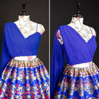 Royal Blue Banarasi Silk Lehenga Choli for Women, Ready to Wear Stitched Lengha Choli for Party, Stylish Lehenga Choli by Infinity Export | Grocsy
