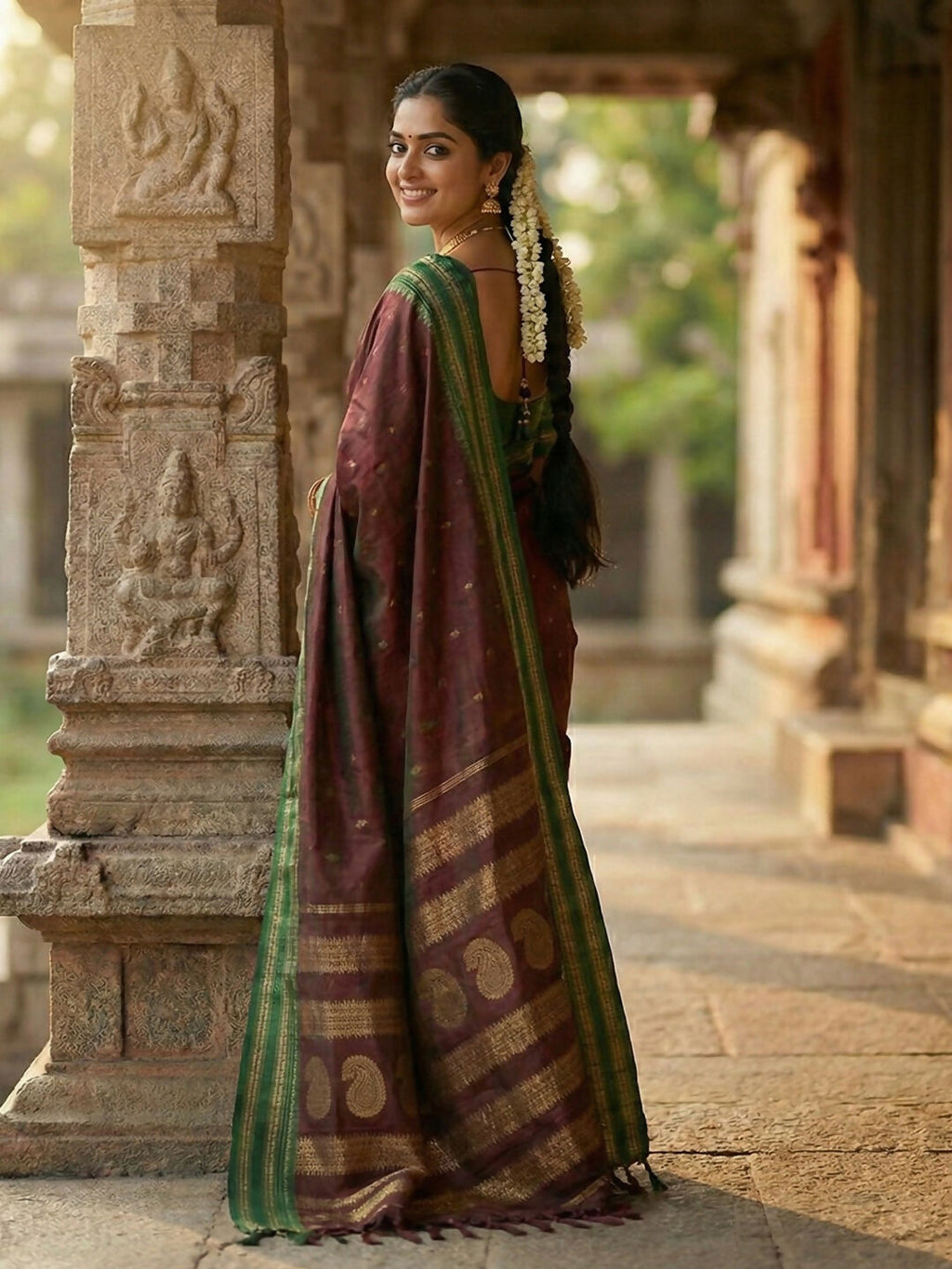 Shree Shyam Fashion Maroon Soft Silk Saree | Grocsy