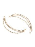 NVR Pearl Studded Classic Gold-Polished 3 Line Ear Chain Ear Cuff | Grocsy
