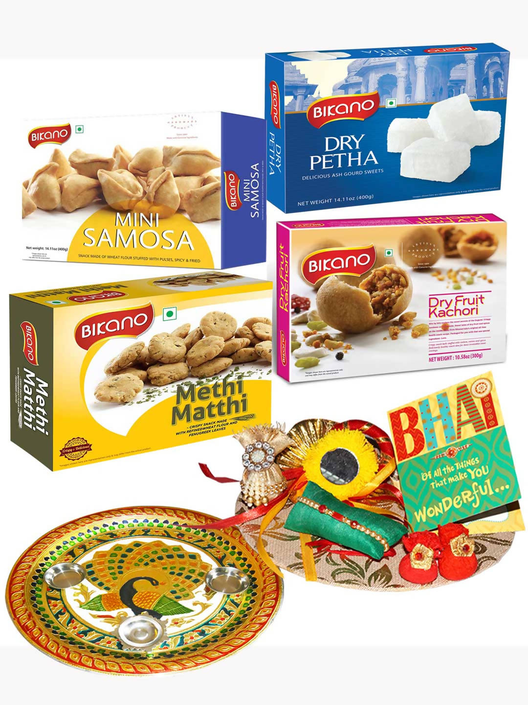 Bikano Snacks Magic Rakhi Puja Thali Gifts | Grocsy