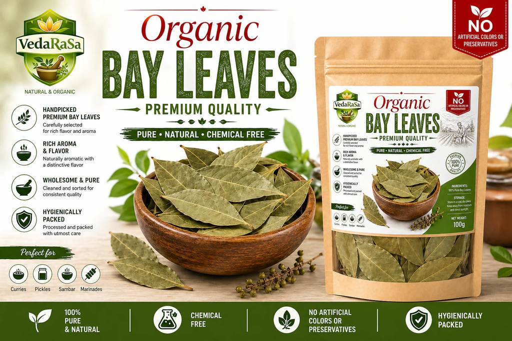 VedaRasa Organic Bay Leaves Premium Quality | Grocsy