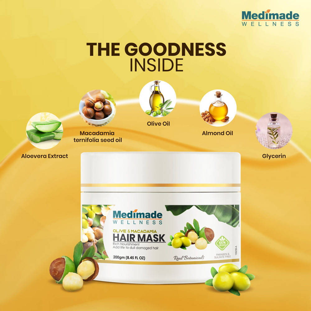 Medimade Wellness Olive & Macadamia Hair Mask | Grocsy