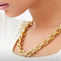 Bling Accessories Matt Gold Metal Chain Necklace | Grocsy