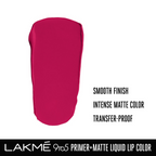 Lakme 9to5 Primer + Matte Liquid Lip Color - MP2 Power Pink | Grocsy