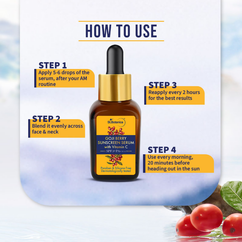 St.Botanica Goji Berry SPF50 PA+++ Serum With Goji Berry & Vitamin C For Youthful Glow | Grocsy