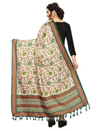 Vamika Green Printed Khadi Bhagalpuri Dupatta | Grocsy