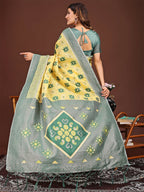 Shree Shyam Fashion Sajni Yellow Linen Cotton Saree | Grocsy