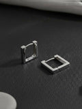 NVR Men's Silver Plated Geomatric Shaped Hoop Earrings | Grocsy