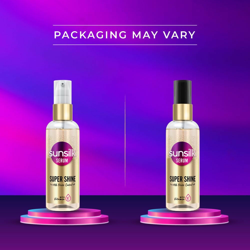 Sunsilk Super Shine Hair Serum For Dry Frizzy Hair, Vitamin E Nourishment, 48 hour frizz free | Grocsy