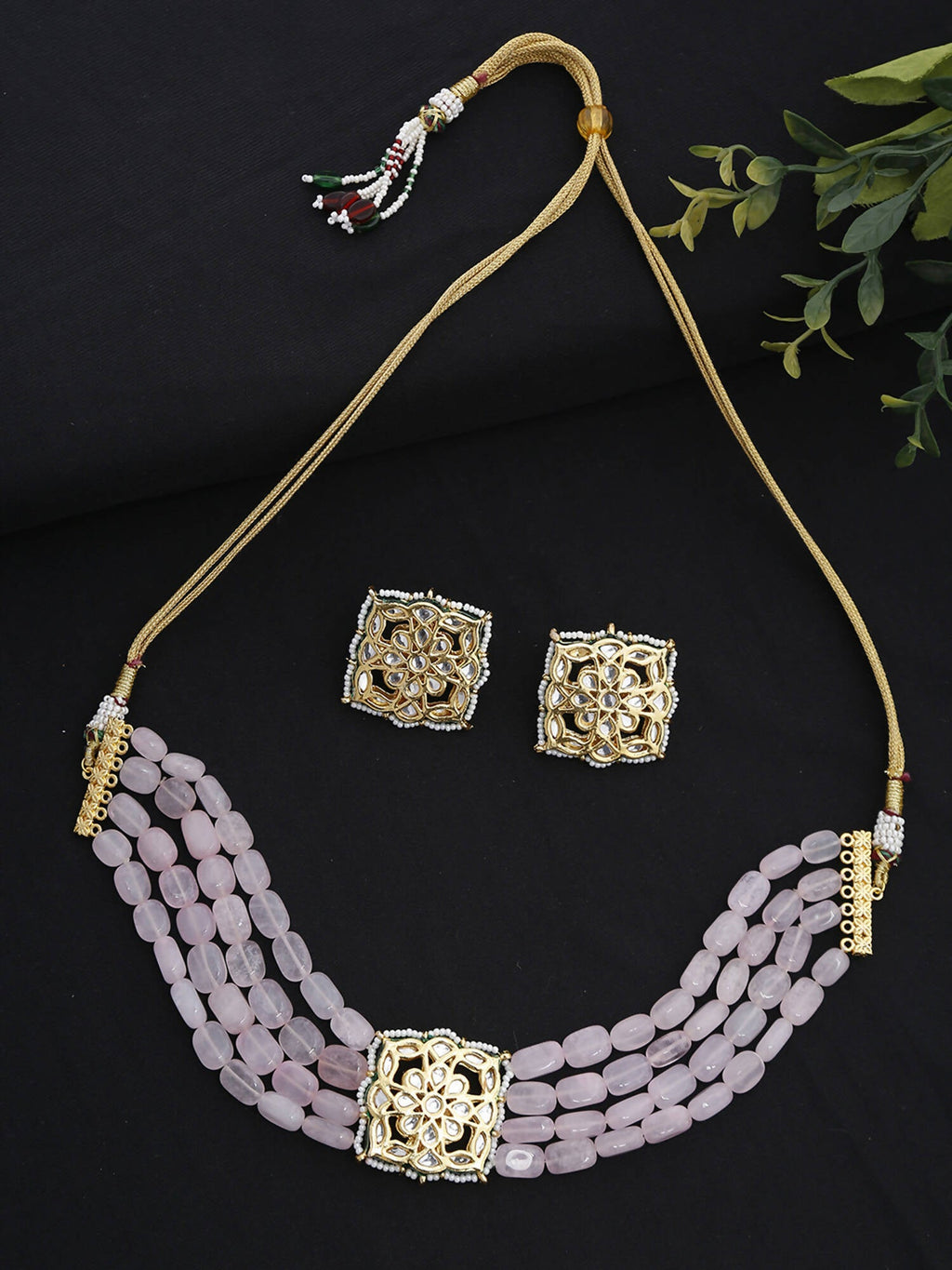 Kundan Choker With Studs - Ruby Raang | Grocsy