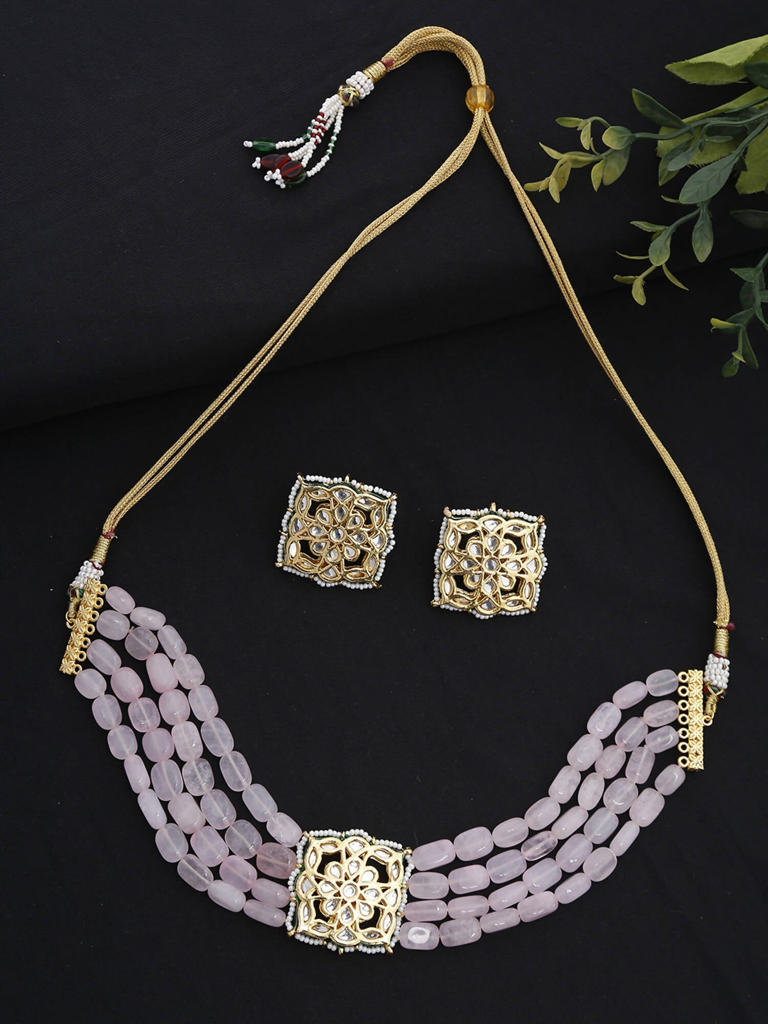 Kundan Choker With Studs - Ruby Raang | Grocsy