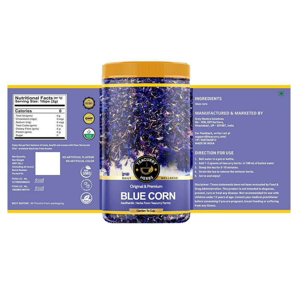 Teacurry Organic Blue Cornflower Petals | Grocsy