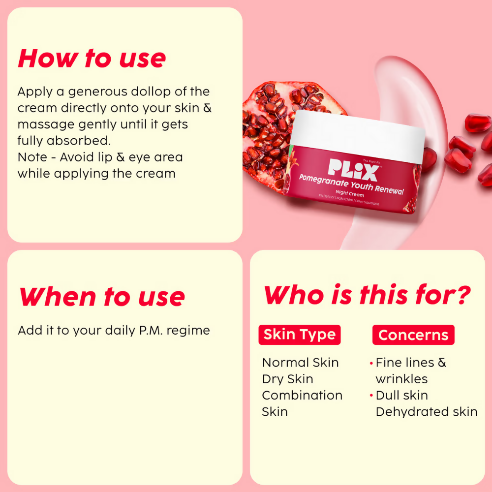 PLIX The Plant Fix 0.6% Retinol Dewy Serum, Anti Ageing Night Cream & Vitamin C Face Wash Cleanser | Grocsy
