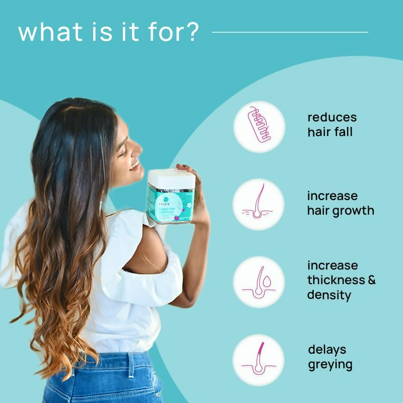 Nyumi Biotin Hair Gummies For Stronger Thicker And Shinier Hair - Amla Zinc, & Multivitamins | Grocsy