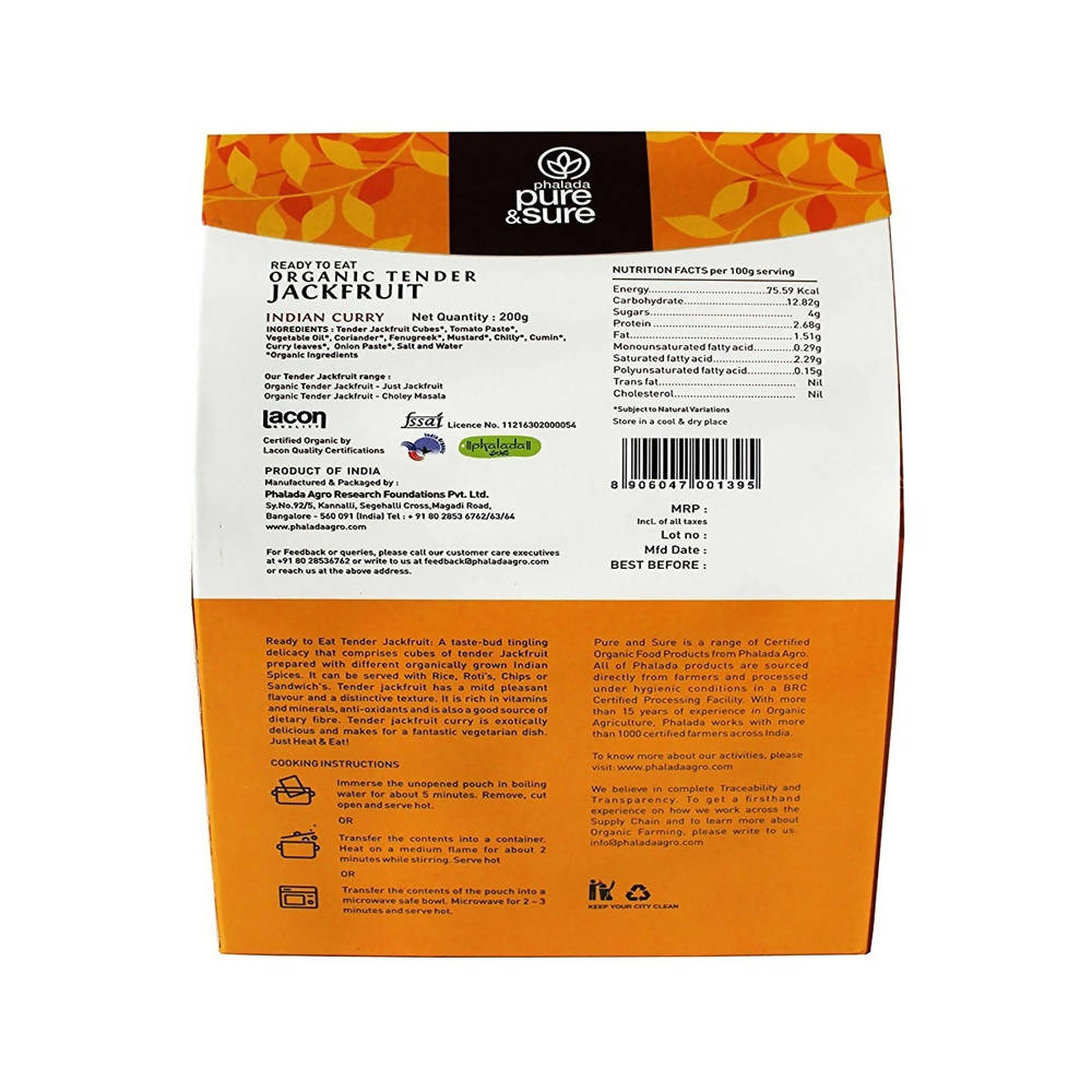 Pure & Sure Ready To Eat Organic Tender Jackfruit Indian Curry | Grocsy