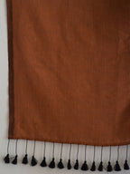 Suta Rust Solid Cotton Blend Saree | Grocsy