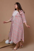 Miravan Women's Plus Size Printed Anarkali Kurta With Jacket | Grocsy