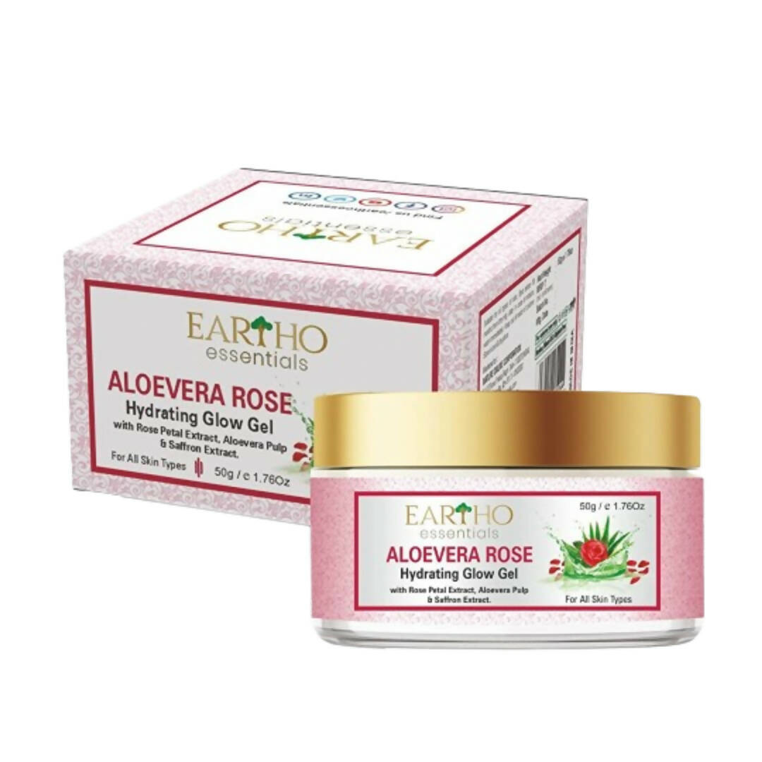 Eartho Essentials Aloevera Rose Hydrating Glow Gel | Grocsy
