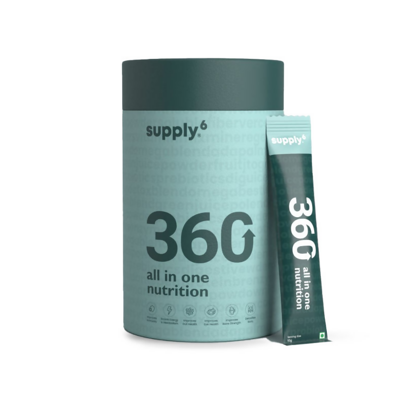 Supply6 360 Daily Health Supplement 63+ Nutrient, Multivitamin, 3B CFU Probiotic & Superfood | Grocsy