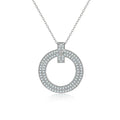 Cauer Elegant 14K White Gold Plated Moissanite Pendant Necklace | Grocsy