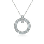Cauer Elegant 14K White Gold Plated Moissanite Pendant Necklace | Grocsy