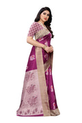 Vamika wine Printed Art Silk Saree | Grocsy