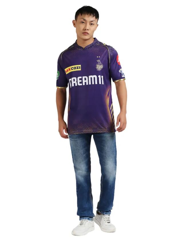 Kolkata Knight Riders Men Purple Printed Half Sleeves Jersey IPL, T20 | Grocsy