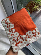 Teeya Creation New Trendy Stylish Party Wear Silk Saree-Orange | Grocsy