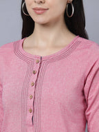 Myshka Women Pink Solid Straight Kurta | Grocsy