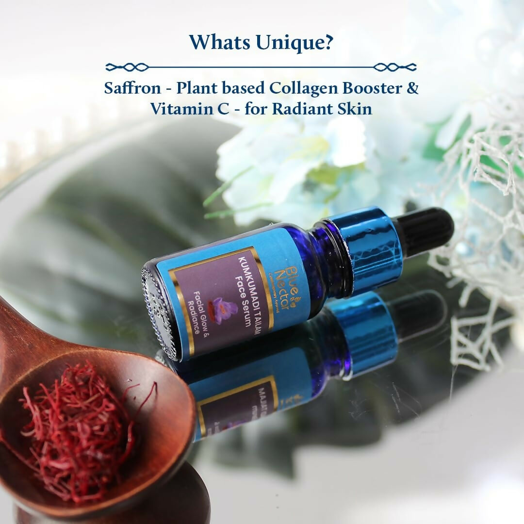 Blue Nectar Kumkumadi Tailam Skin Brightening Face Oil for Glowing Skin, Dull & Damage Skin Repair | Grocsy