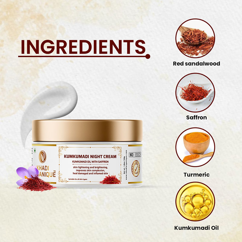 Khadi Organique Kumkumadi Night Cream | Grocsy