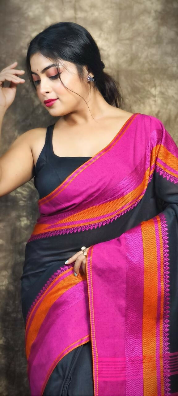 Exclusive Collection Block Print Pure Cotton Handloom Gorgeous Saree | Grocsy