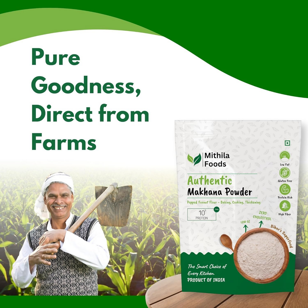 Mithila Foods Makhana Powder Premium Raw Fox Nut Flour | Grocsy