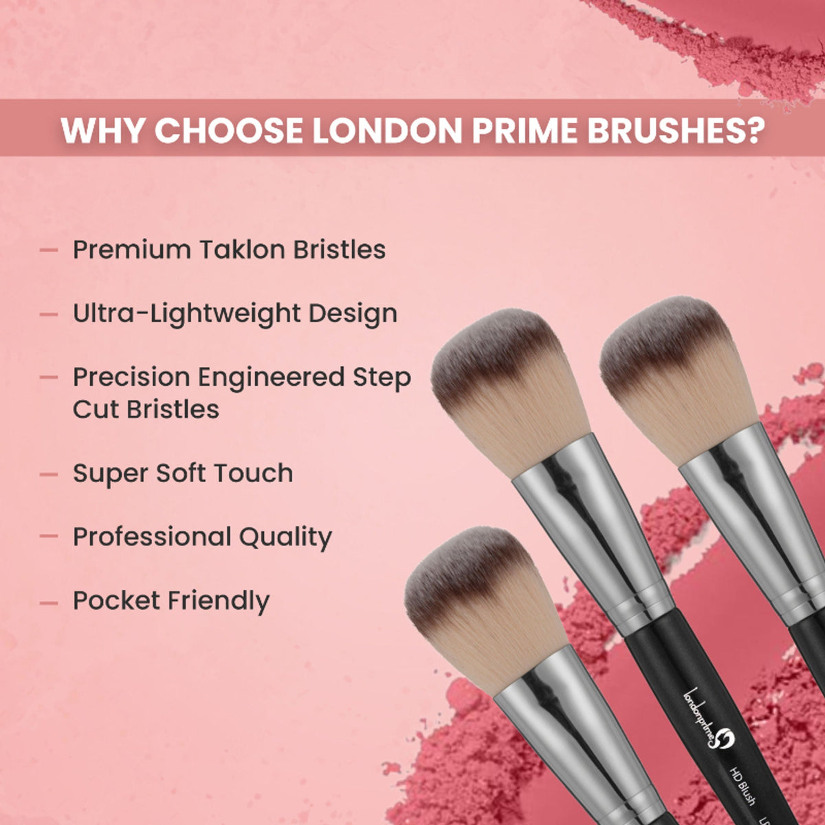 London Prime HD Blush Brush-LP304 ( Formerly London Pride Cosmetics ) | Grocsy