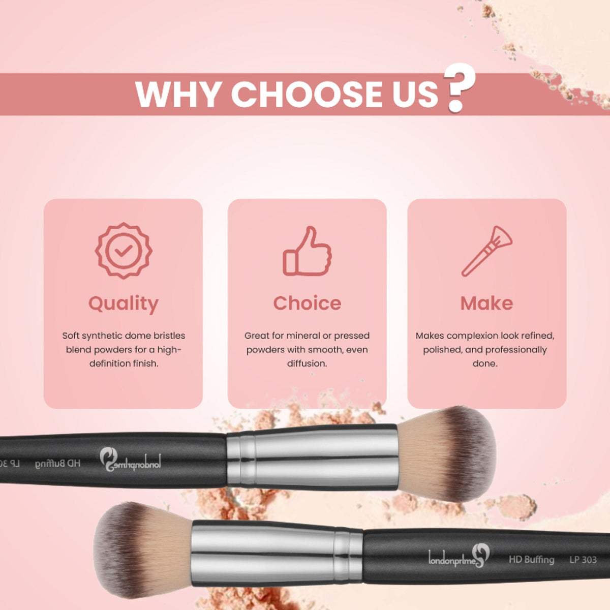 London Prime HD Buffing Brush-LP303 ( Formerly London Pride Cosmetics ) | Grocsy