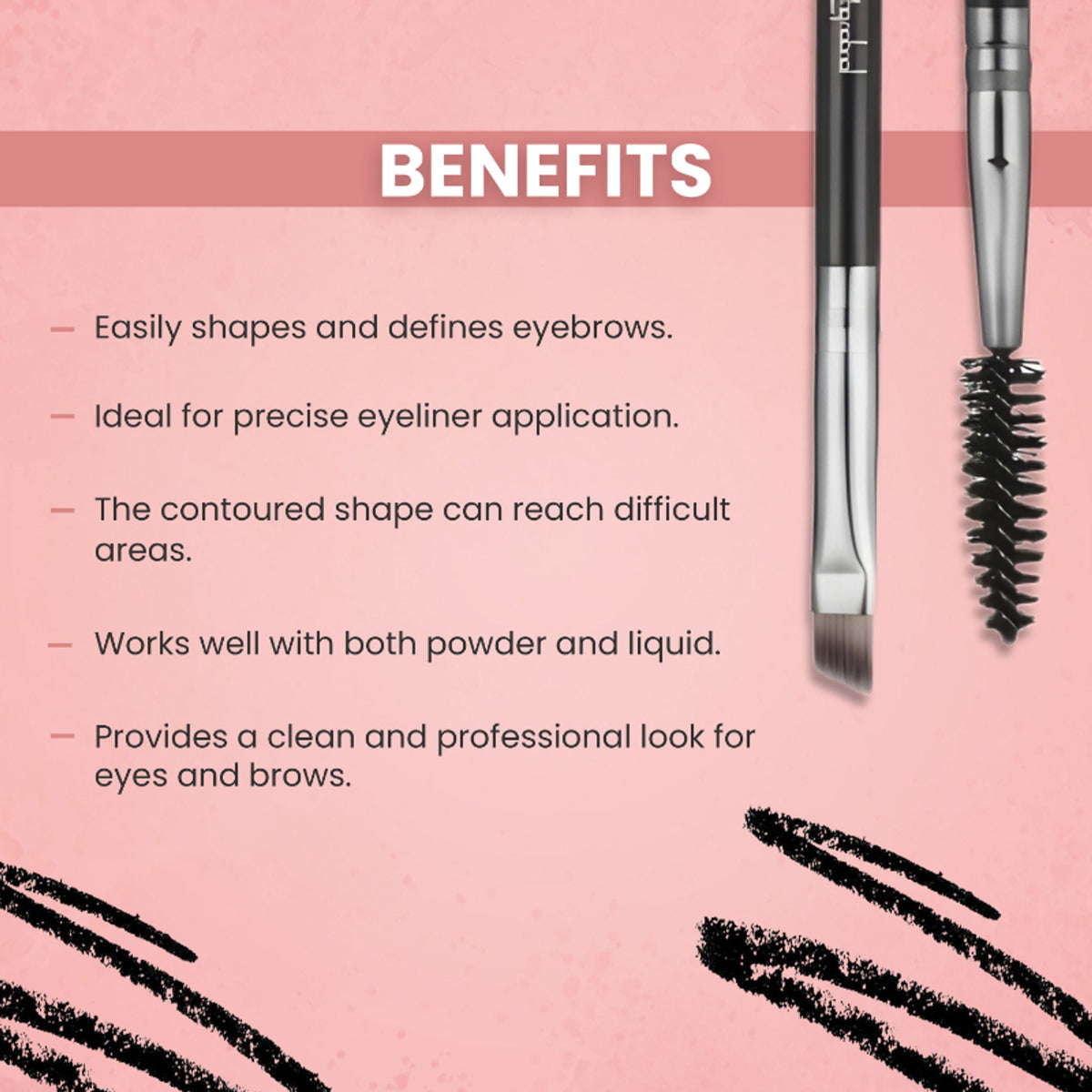 London Prime HD Brow And Angular Brush-LP313 ( Formerly London Pride Cosmetics ) | Grocsy
